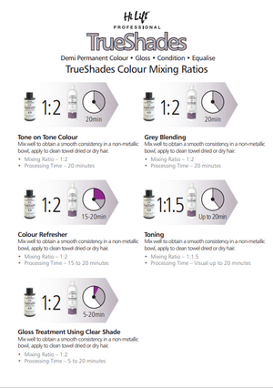 Hi Lift True Shades Demi Permanent Colour Chart