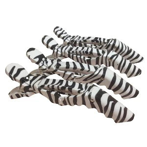 Zebra Print Alligator Clips- 4 Pack